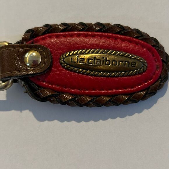 LIZ CLAIBORNE Red Leather Keychain - Picture 2 of 4